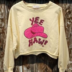 Juliana's Yee Haw Crop Long Sleeve Sweatshirt Sz M